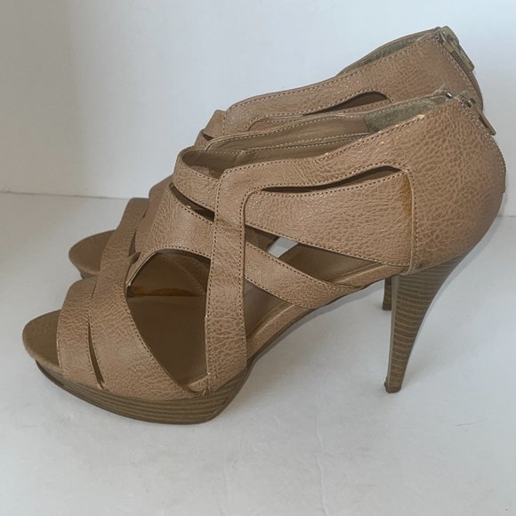 PURE ALFRED SUNG | Women's Stiletto Heels Tan Size 10 - Picture 3 of 8